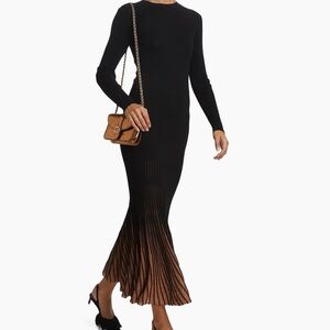 Ulla Johnson Black and Brown Long Sleeve Dress magnolia ombré long sleeve knit s